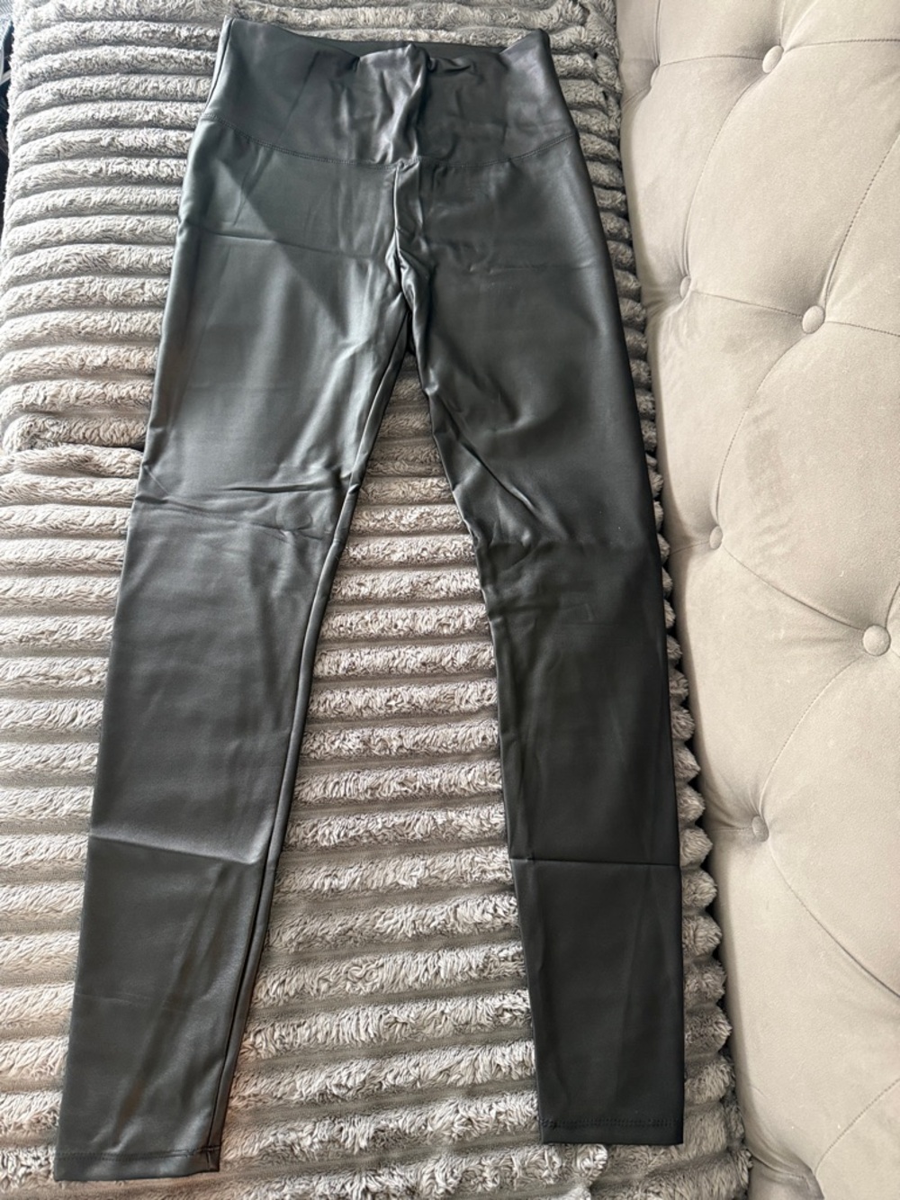 High-Rise Black Faux Leather Leggings